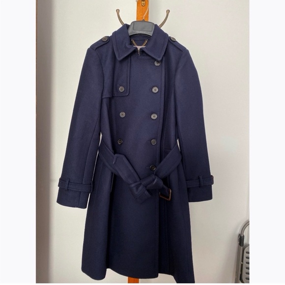 J. Crew Jackets & Blazers - J. Crew NWT icon trench coat NAVY WOOL Coat sz 0